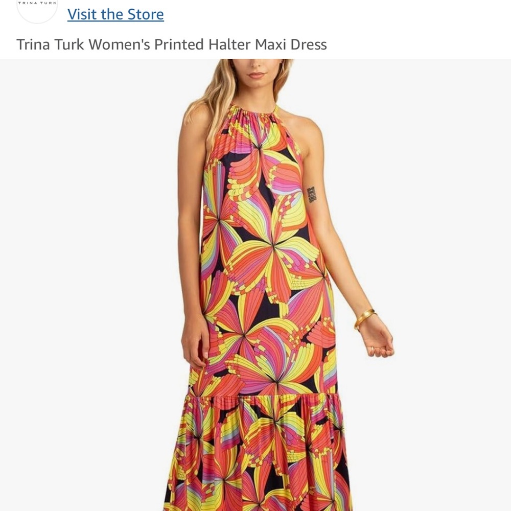 Trina Turk La Concha Halter Tiered Maxi Sundress